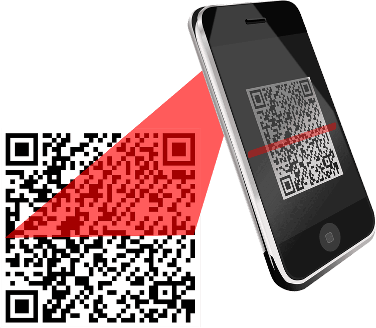 Customer scanning QR code at retail store with smartphone showing contactless shopping experience and digital product information