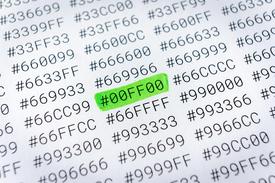 Webデザイン向けのHEXおよびRGB値を表示するカラフルなデジタルカラーパレット