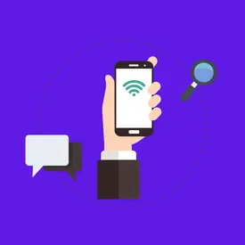 WiFi QR-Code auf einem Smartphone-Bildschirm neben einem Vergleich traditioneller Passwortfreigabemethoden
