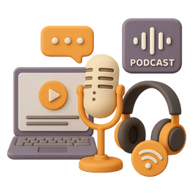 Persediaan rakaman profesional dengan mikrofon dan peralatan audio untuk penciptaan audiobook bebas