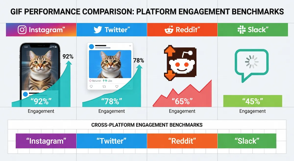 Content creator workspace showing GIF editing tools with timeline markers highlighting optimal duration points and psychological engagement zones