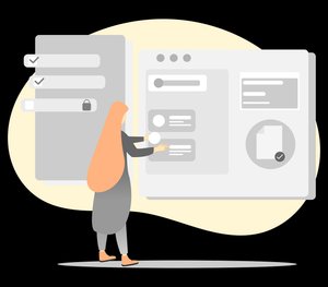 Digital analytics dashboard showing content performance metrics with charts and graphs on computer screen