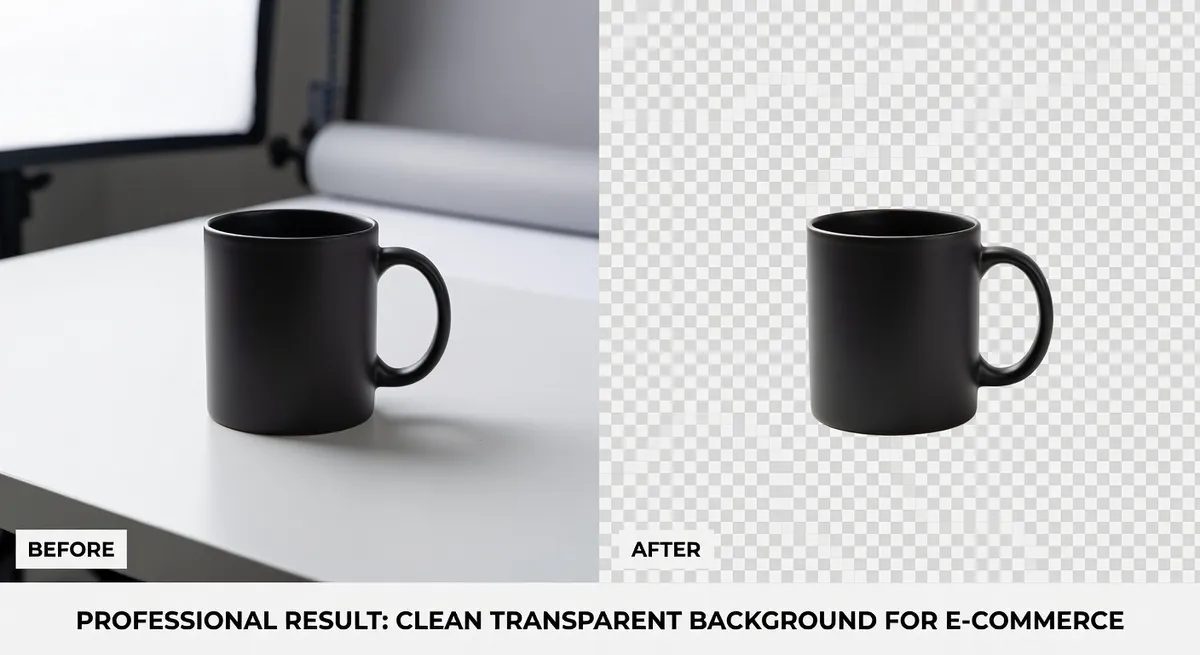 E-commerce product photo with background professionally removed showing clean transparent cutout ready for any background