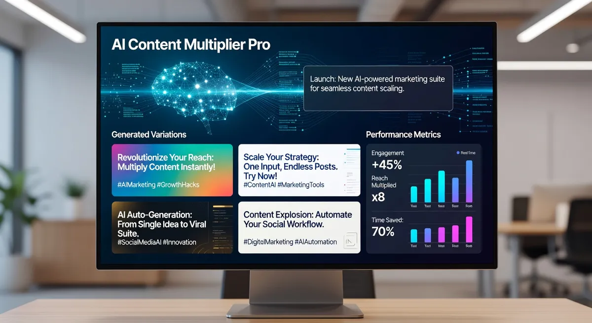 ROI calculator interface showing detailed cost breakdown and savings projection for social media AI tool setup