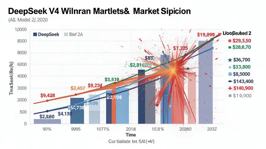 Graph showing AI model pricing over time with DeepSeek V4 causing dramatic market disruption