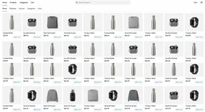Professional ecommerce product grid with clean consistent white backgrounds across all product photos