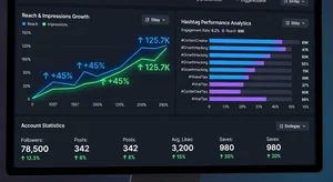Instagram post reach and engagement analytics showing follower growth from targeted hashtag strategy for content creator account