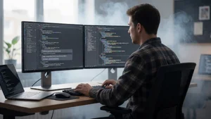 AI Coding Tools in 2026: What Actually Works Developer working with AI coding assistant on dual monitors