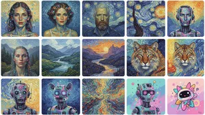 Collection of AI generated artwork styles
