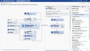 Technical diagram showing MCP protocol architecture with servers, clients, and data flow