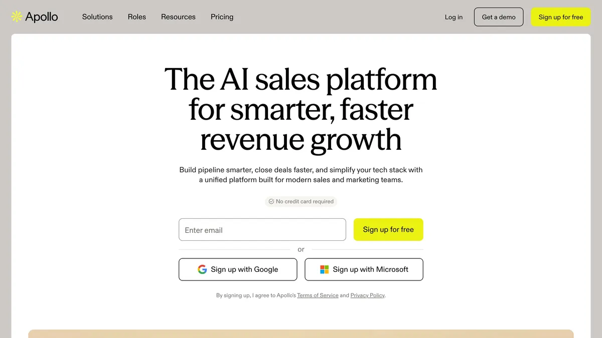 Apollo.io prospecting database and sales engagement dashboard