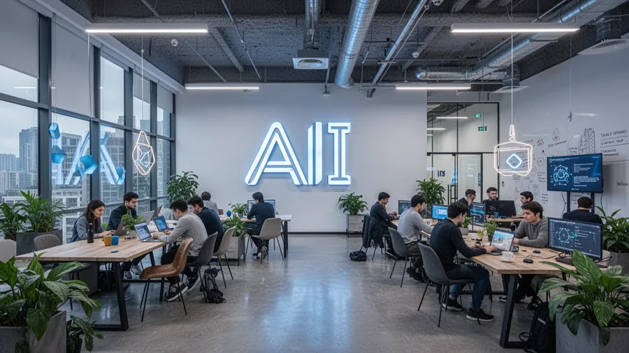 Founders speaking at tech conference showcasing their AI innovations and company achievements