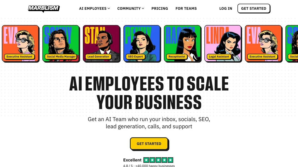 Marblism AI employees working on sales and outreach 24/7