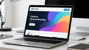 Creative AI generated profile banner with abstract gradient colors and modern design