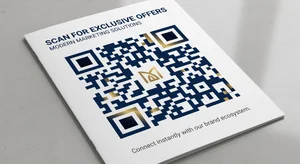 Stylish custom QR code with integrated brand colors and professional design