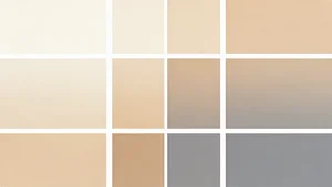 A collection of soft warm color gradients transitioning between cream, beige, and warm gray tones suitable for neo-minimalist design