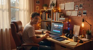 A professional video editing suite showing manual frame by frame watermark removal with precision tools