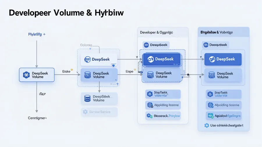 Developer workflow diagram showing hybrid use of DeepSeek for volume tasks and premium models for critical quality