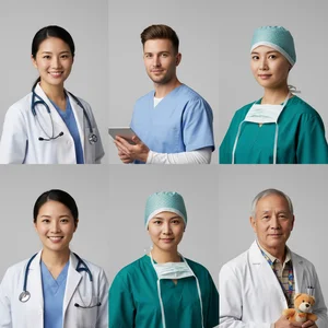 Medical team professional headshots with clean background