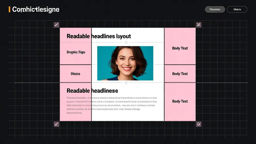 Spatial composition grid demonstrating controlled text placement in AI generated images
