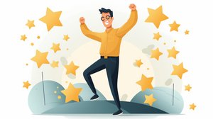 Business owner reading positive customer reviews on smartphone with five-star ratings visible on screen