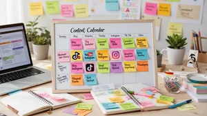 Content calendar with idea cards