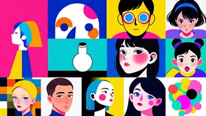 A collection of stylized AI images showing different artistic approaches from anime style to cartoon aesthetics to abstract interpretations