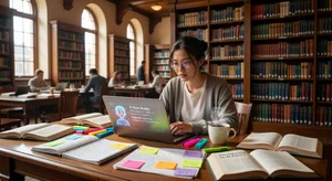 Student studying with AI tools