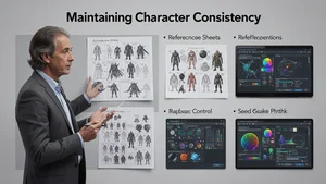 Professional guide showing techniques for maintaining character consistency