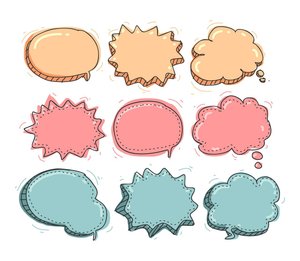 Global communication concept with speech bubbles in different languages