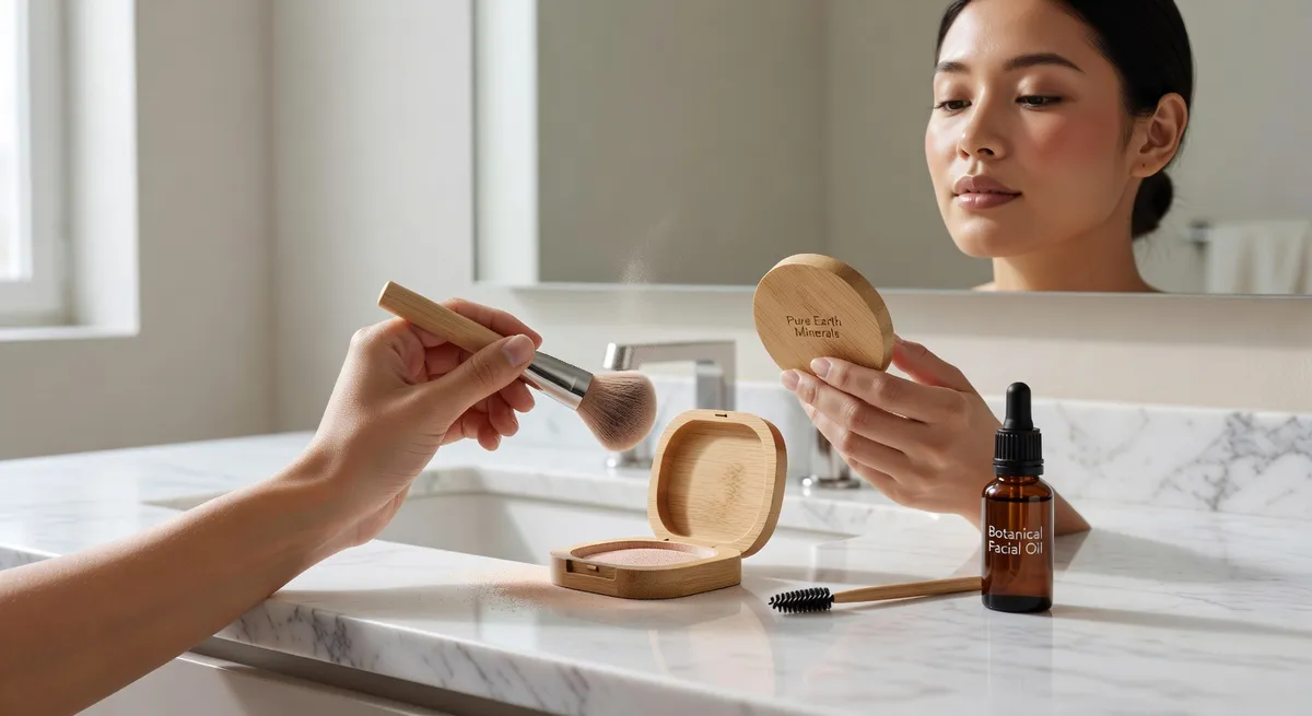 Minimal beauty products for subtle natural makeup application