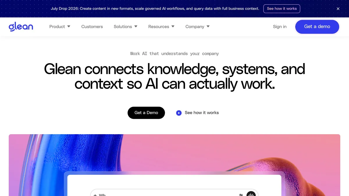 Glean AI searching across all company apps