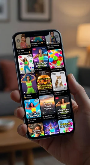 Engaging short form videos displayed on mobile device