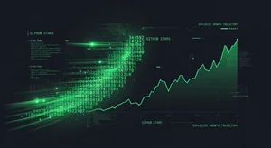 GitHub stars counter visualization showing explosive growth trajectory with digital counter aesthetic in green and dark theme
