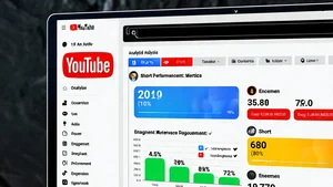 YouTube analytics dashboard showing Shorts performance with colorful engagement metrics
