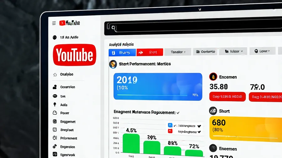YouTube analytics dashboard showing Shorts performance with colorful engagement metrics