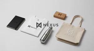 Small business owner reviewing brand mockups on laptop screen, satisfied expression, cozy home office environment, natural lighting