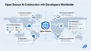 Architecture diagram showing open source AI deployment stack