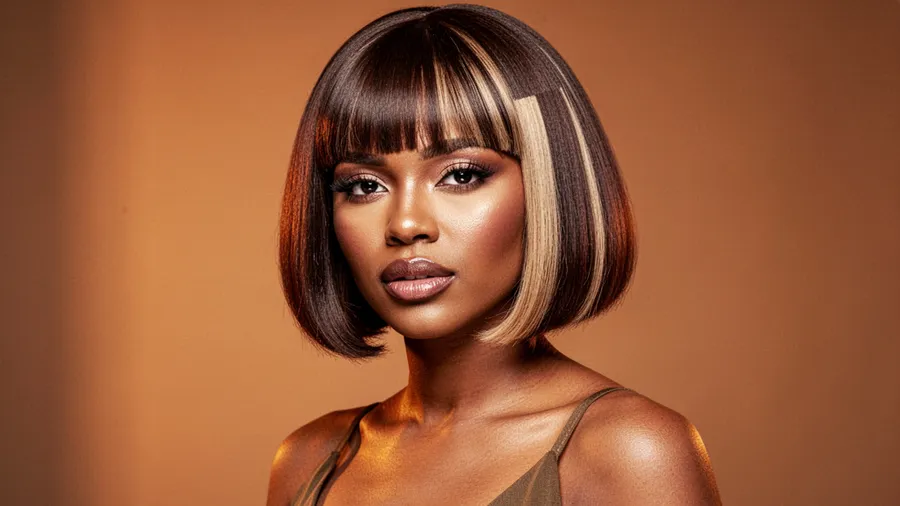 Stylish woman with modern 2026 bob haircut variation in contemporary setting