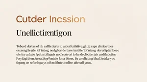 A neo-minimalist typography layout showing a mix of rounded sans-serif headings and elegant serif body text with warm undertones and balanced spacing