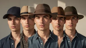 Collection of photos showing successful AI hat additions in various scenarios, including different head angles, lighting conditions, and hair types