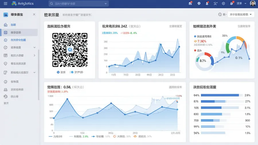 Analytics dashboard showing QR code scan data and engagement tracking metrics