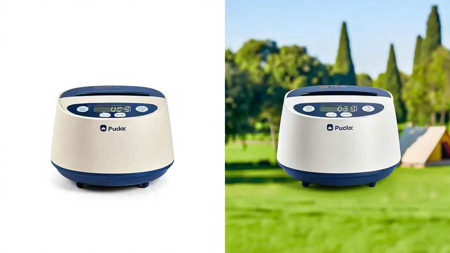 Split comparison showing identical product on white versus lifestyle background