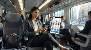 Busy professional using phone to plan outfits efficiently