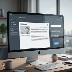 AI writing software interface showing content generation