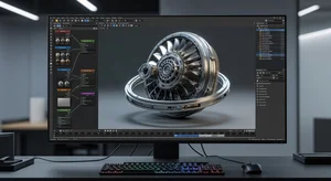 3D model rotating in virtual space with detailed texture mapping and professional render quality