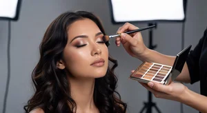 A collage showing various makeup looks created with virtual try-on, from natural everyday looks to bold evening makeup