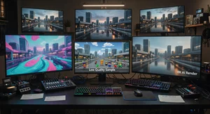 Collection of AI-generated video samples from different platforms showing various styles and quality levels