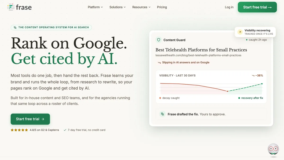 Frase content brief generator interface