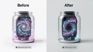 E-commerce product photos being AI-enhanced showing before and after quality improvement